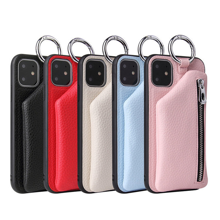 Compatible WithApple, Compatible WithApple , PU Leather Strap Cord Coin Purse Phone Cases ForiPhone XR X XS 12PRO 11 PRO MAX 7 8 PLUS SE Crossbody Neck Lanyard Wallet Cover - tallpapa