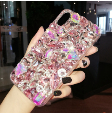 Compatible with Apple, Luxury Crystal Gem Rhinestone Cases For iphone 11 12 Pro X XS MAX XR Soft Edge Clear Phone Cover For iphone 5S 6S 7 8 PLUS Capa - tallpapa