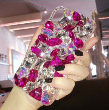 Compatible with Apple, Luxury Crystal Gem Rhinestone Cases For iphone 11 12 Pro X XS MAX XR Soft Edge Clear Phone Cover For iphone 5S 6S 7 8 PLUS Capa - tallpapa