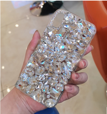Compatible with Apple, Luxury Crystal Gem Rhinestone Cases For iphone 11 12 Pro X XS MAX XR Soft Edge Clear Phone Cover For iphone 5S 6S 7 8 PLUS Capa - tallpapa
