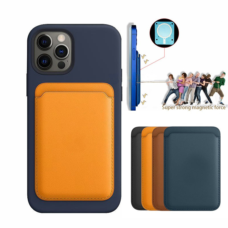 For Magsafe Magnetic Luxury Leather Card Holder Wallet Case For 14 Pro Max 13 12 Phone Bag Adsorption Accessories Cover - tallpapa