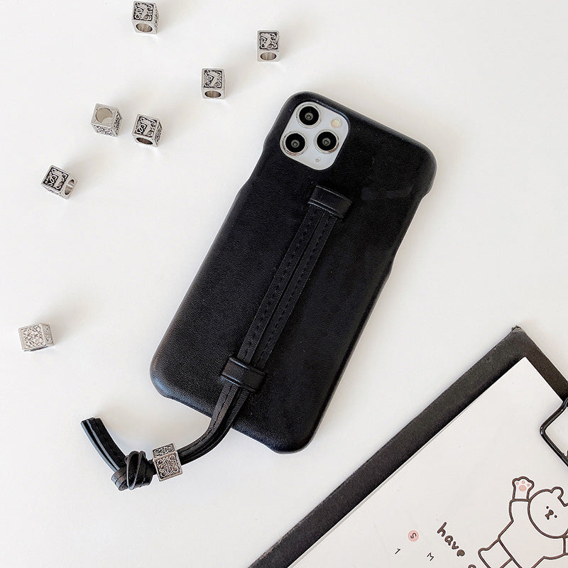 Three Bread Leather Wrist Strap Phone Case - tallpapa
