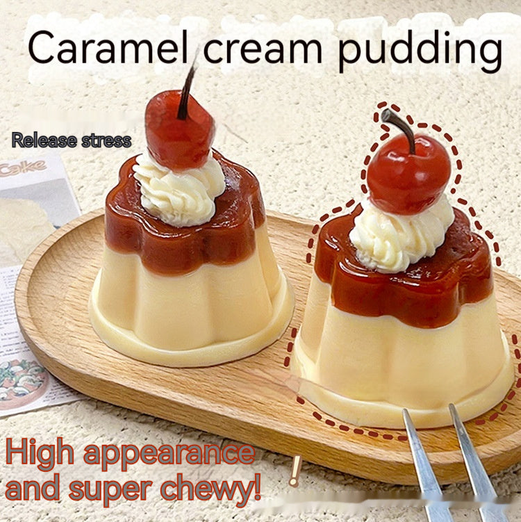 Tallpa Squishy Simulation Caramel Pudding Bouncy Two-tone Pudding Stress Relief Toy (Free Shipping Included) (*Not Edible*)