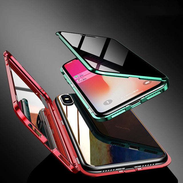 Phone Case Anti-peep Magnetic Protective Shell Magnetic Privacy Glass Case For Phone - tallpapa