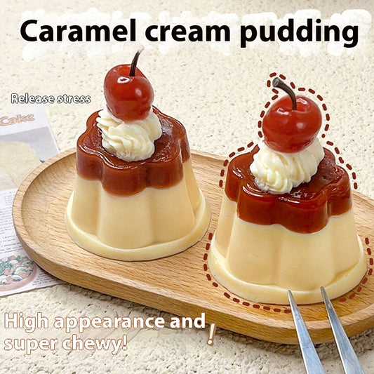 Tallpa Squishy Simulation Caramel Pudding Bouncy Two-tone Pudding Stress Relief Toy (Free Shipping Included) (*Not Edible*)