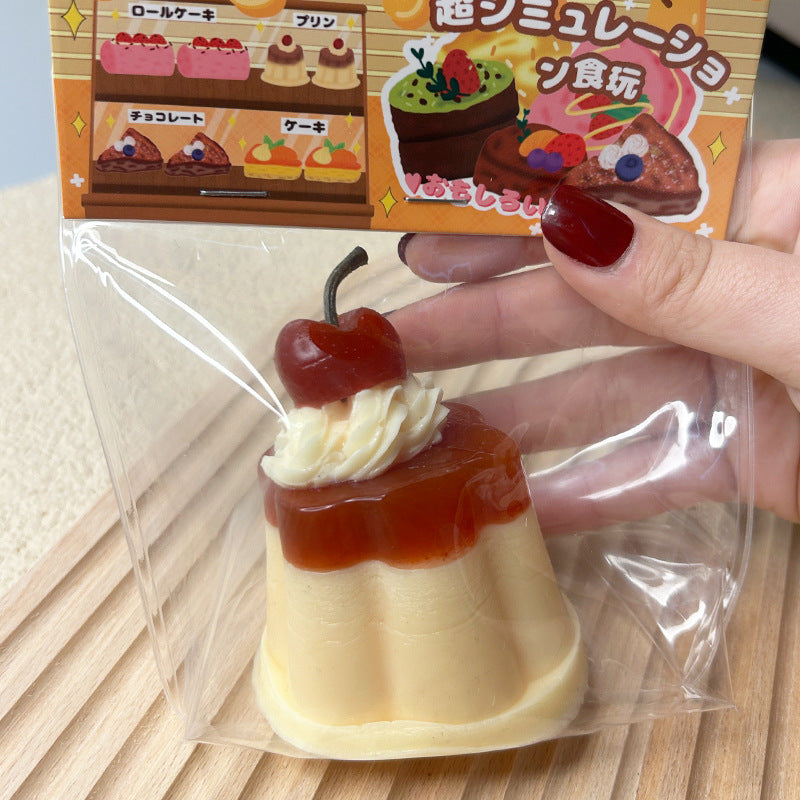Tallpa Squishy Simulation Caramel Pudding Bouncy Two-tone Pudding Stress Relief Toy (Free Shipping Included) (*Not Edible*)