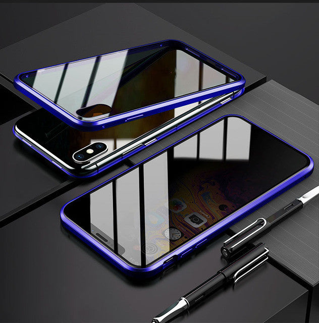 Phone Case Anti-peep Magnetic Protective Shell Magnetic Privacy Glass Case For Phone - tallpapa