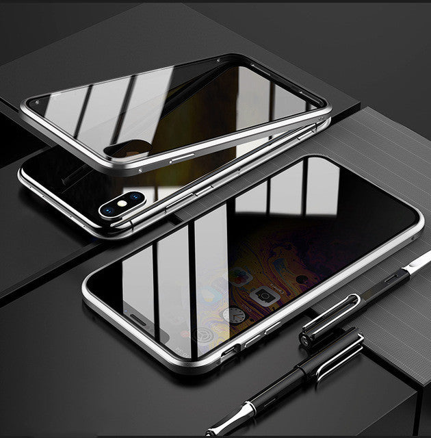 Phone Case Anti-peep Magnetic Protective Shell Magnetic Privacy Glass Case For Phone - tallpapa