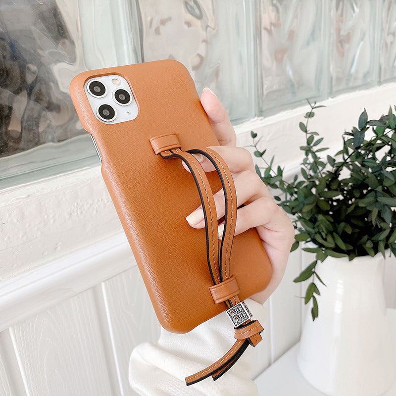 Three Bread Leather Wrist Strap Phone Case - tallpapa