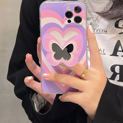 Color Butterfly Stand Silicone Phone Case - tallpapa