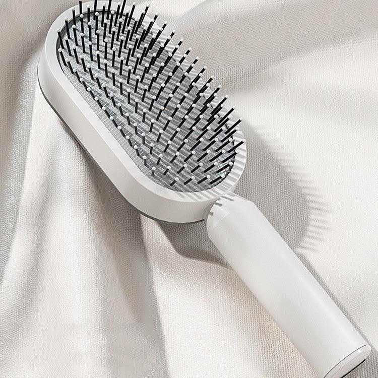 Self Cleaning Hair Brush For Women One-key Cleaning Hair Loss Airbag Massage Scalp Comb Anti-Static Hairbrush - tallpapa