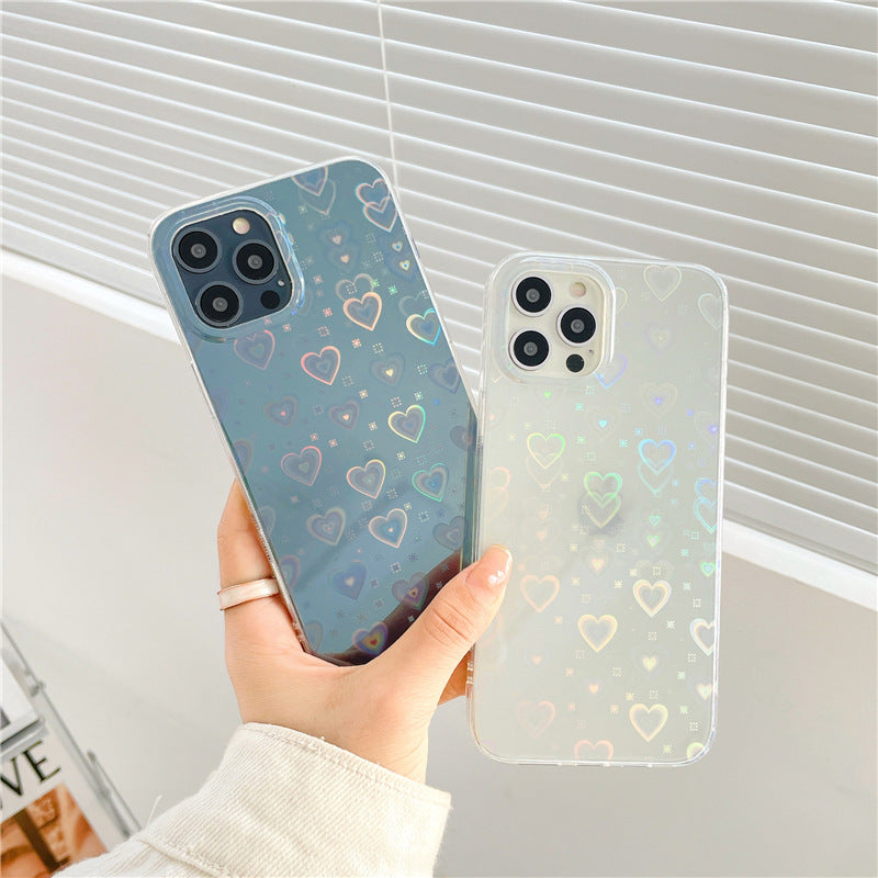 Laser Colorful Love Mobile Phone Soft Case - tallpapa