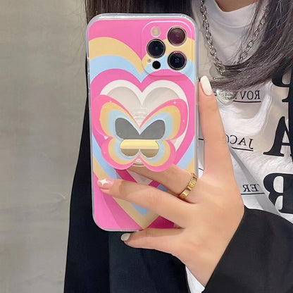 Color Butterfly Stand Silicone Phone Case - tallpapa