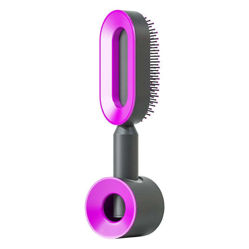 Self Cleaning Hair Brush For Women One-key Cleaning Hair Loss Airbag Massage Scalp Comb Anti-Static Hairbrush - tallpapa