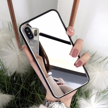 Compatible with Apple, iphoneX mirror phone case iphone7/8plus make-up self-timer glass case - tallpapa