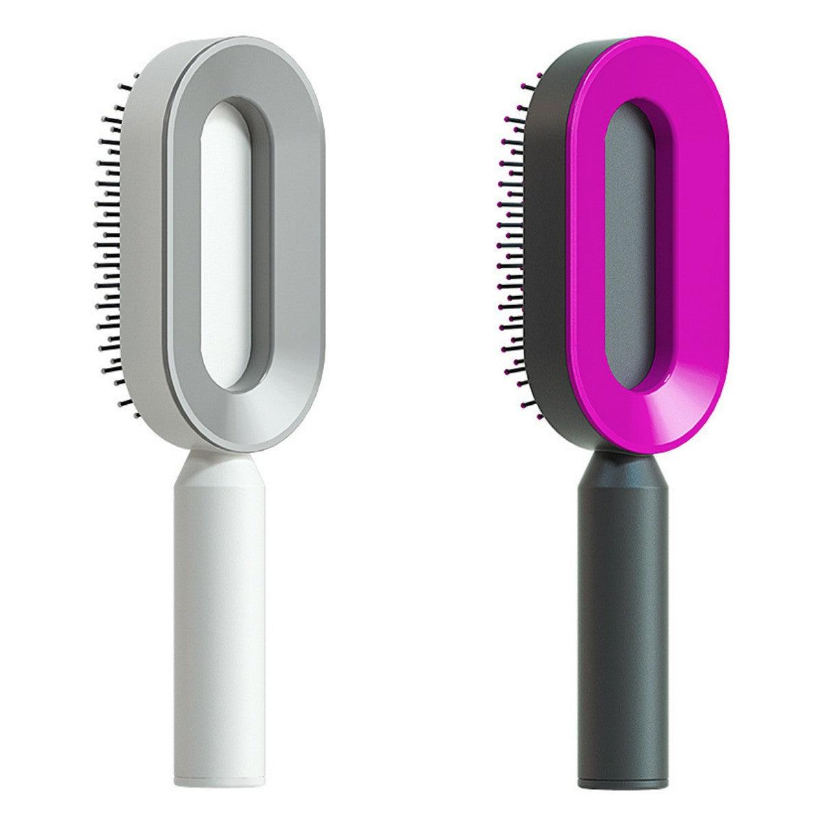 Self Cleaning Hair Brush For Women One-key Cleaning Hair Loss Airbag Massage Scalp Comb Anti-Static Hairbrush - tallpapa