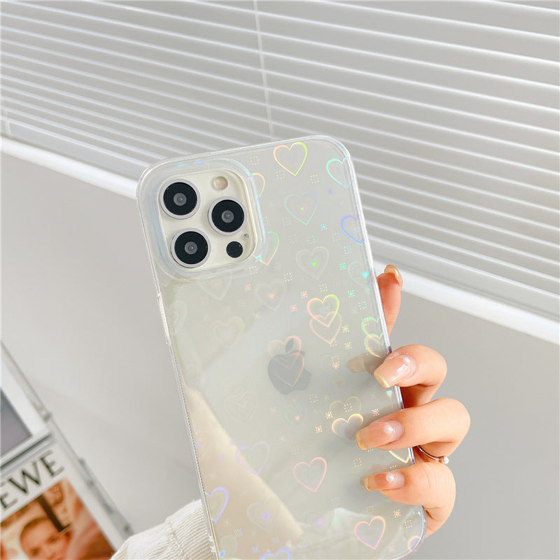 Laser Colorful Love Mobile Phone Soft Case - tallpapa