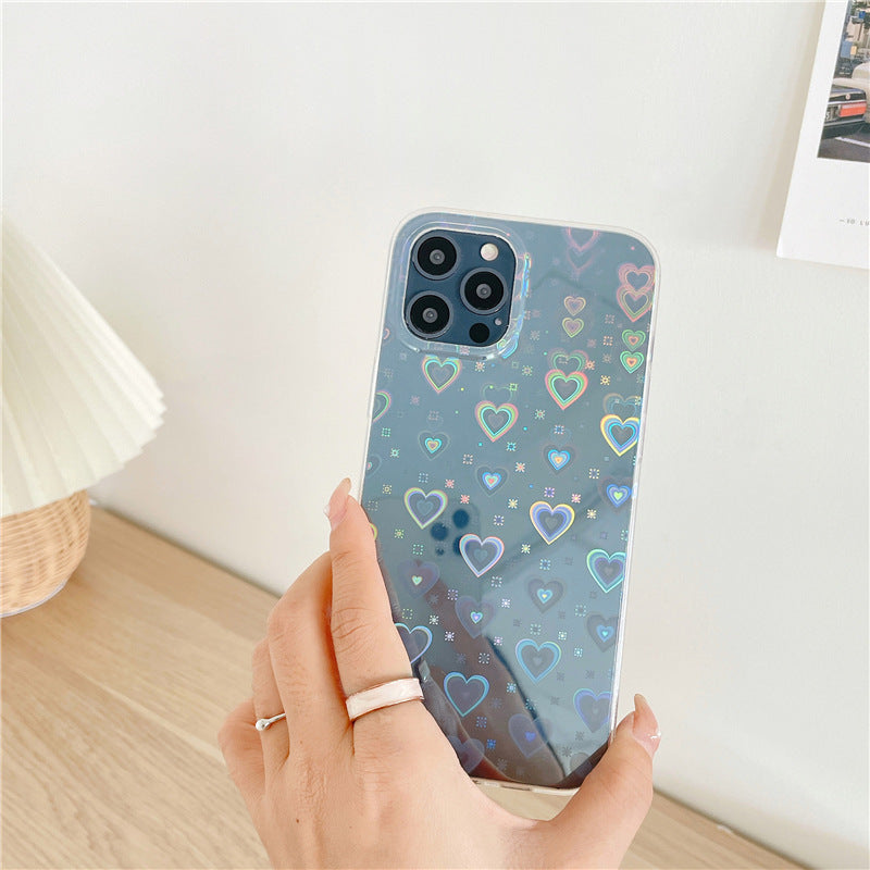 Laser Colorful Love Mobile Phone Soft Case - tallpapa