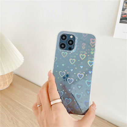 Laser Colorful Love Mobile Phone Soft Case - tallpapa