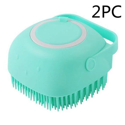 Silicone Dog Bath Massage Gloves Brush Pet Cat Bathroom Cleaning Tool Comb Brush For Dog Can Pour Shampoo Dog Grooming Supplies - tallpapa