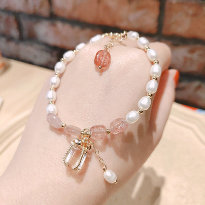 Transfer Flourishing Peach Blossom Baroque Pearl Bracelet - tallpapa