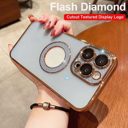 Electroplating Soft Diamond Ring Phone Case Drill Leakage Standard Mobile Phone Case Lens Film - tallpapa