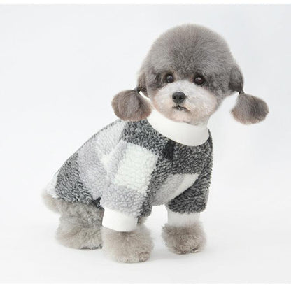 New Pet Clothes Plus Velvet Padded Plaid Shirt - tallpapa