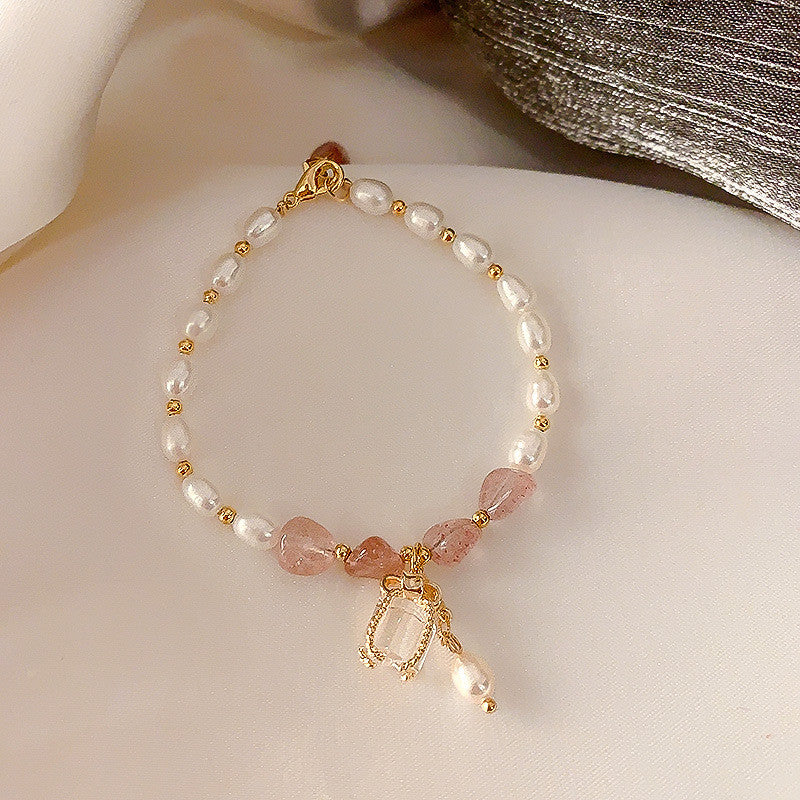 Transfer Flourishing Peach Blossom Baroque Pearl Bracelet - tallpapa