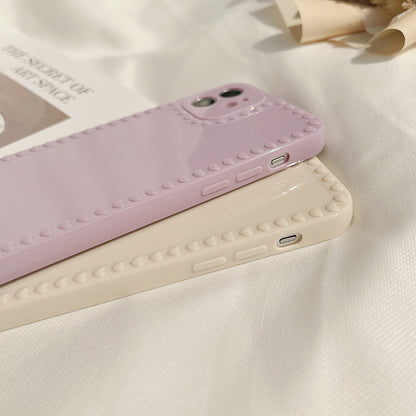Silicone Solid Color Love Frame Phone Case Protector
