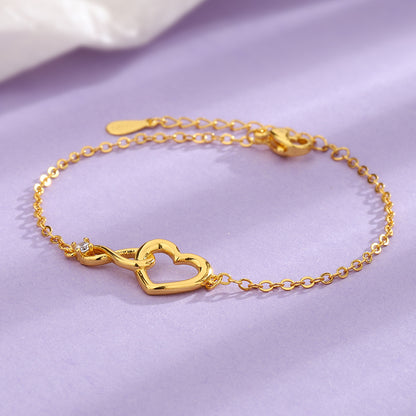 Heart-shape Bracelet Fashion Jewelry Versatile Love Bracelet Gift For Girlfriend Valentine's Day - tallpapa