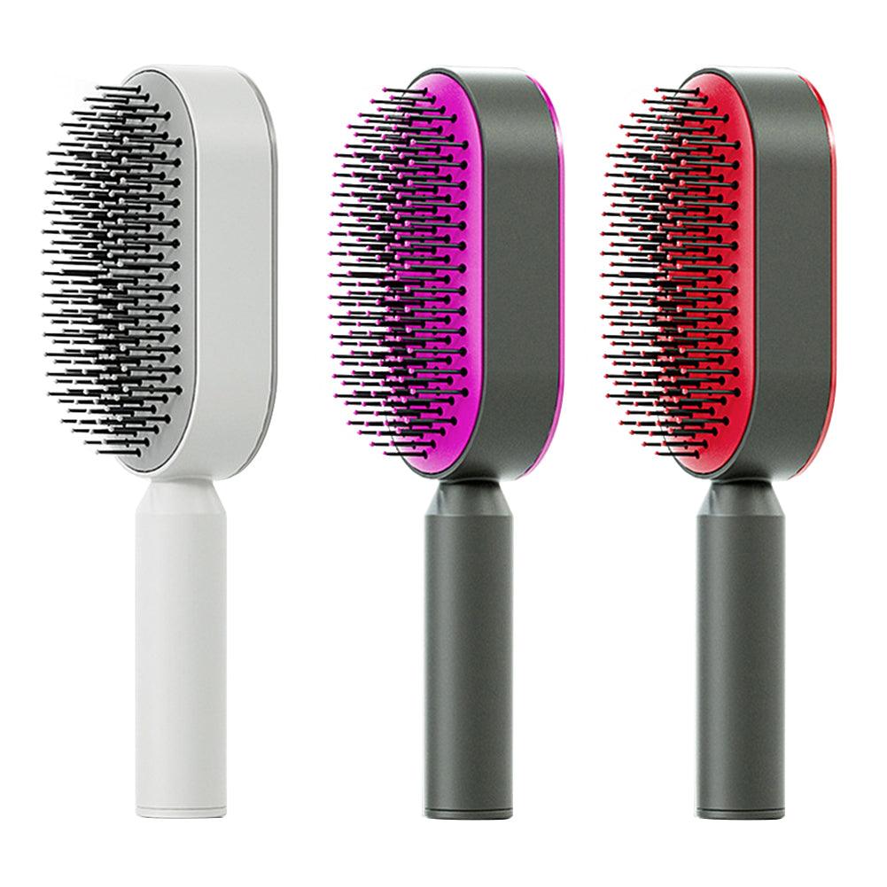 Self Cleaning Hair Brush For Women One-key Cleaning Hair Loss Airbag Massage Scalp Comb Anti-Static Hairbrush - tallpapa