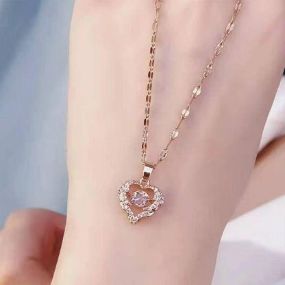 Valentines Day Gift Perfume Bottle Pendant Titanium Steel Necklace Korean Trend Zircon Luxury Female Necklace Charm Jewelry Gift Fashion Jewelry Woman - tallpapa