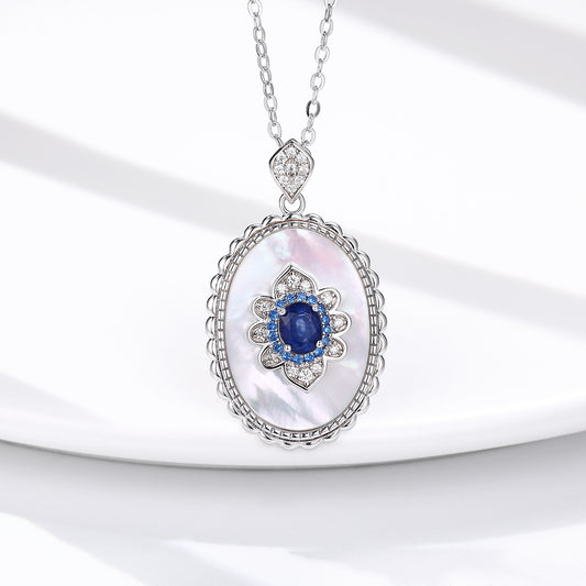 Sapphire Diamond Pendant 925 Sterling Silver Party Wedding Pendants Chain Necklace For Women Charm Jewelry - tallpapa