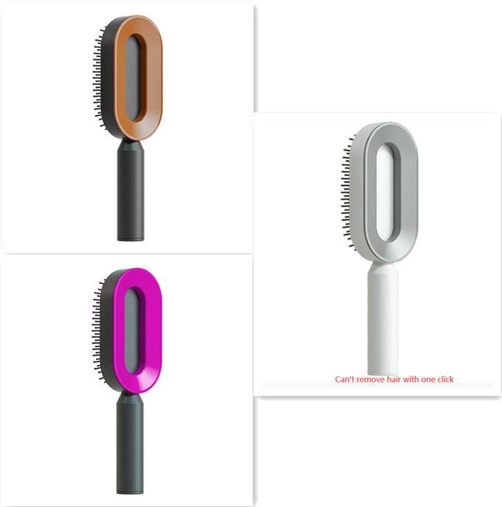 Self Cleaning Hair Brush For Women One-key Cleaning Hair Loss Airbag Massage Scalp Comb Anti-Static Hairbrush - tallpapa