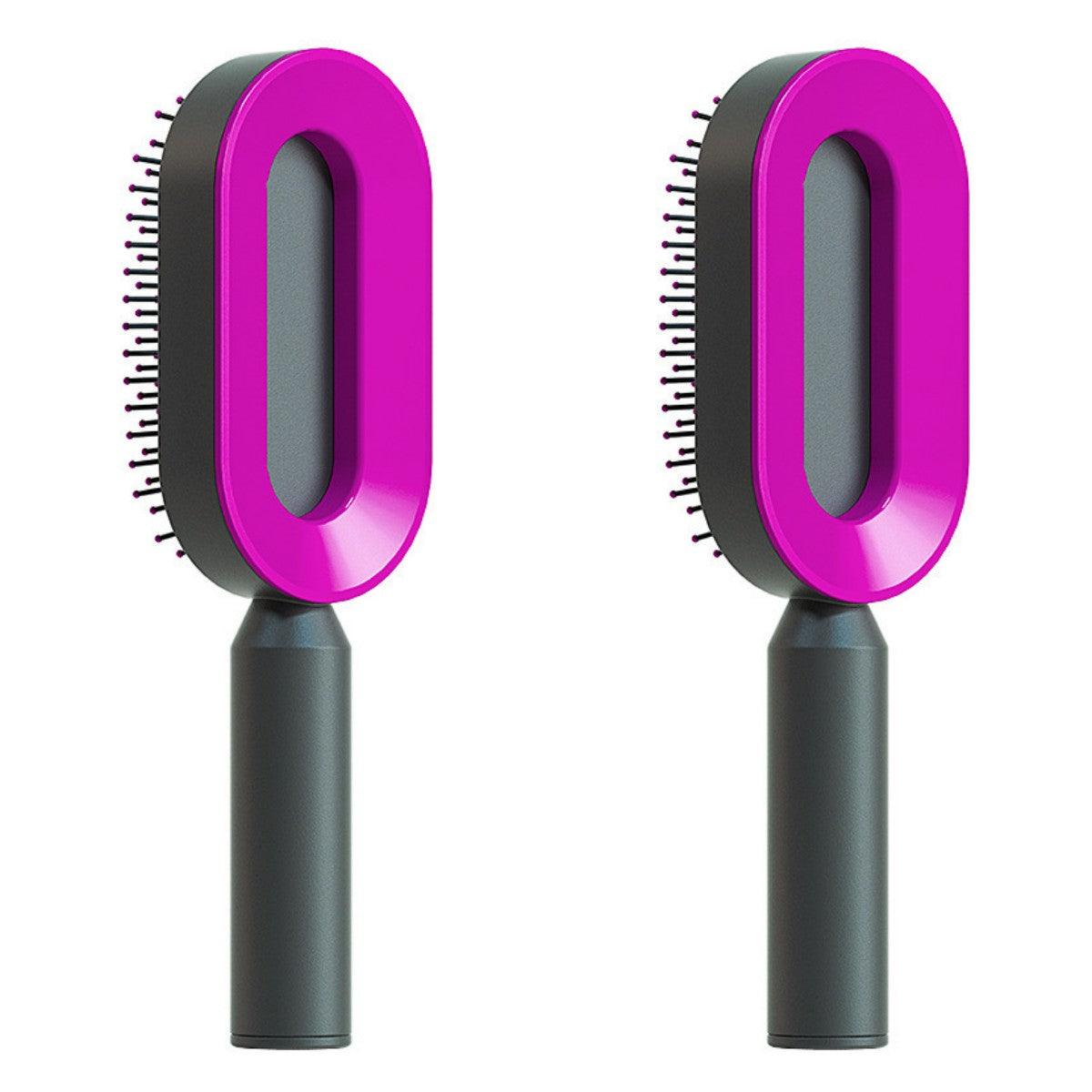 Self Cleaning Hair Brush For Women One-key Cleaning Hair Loss Airbag Massage Scalp Comb Anti-Static Hairbrush - tallpapa