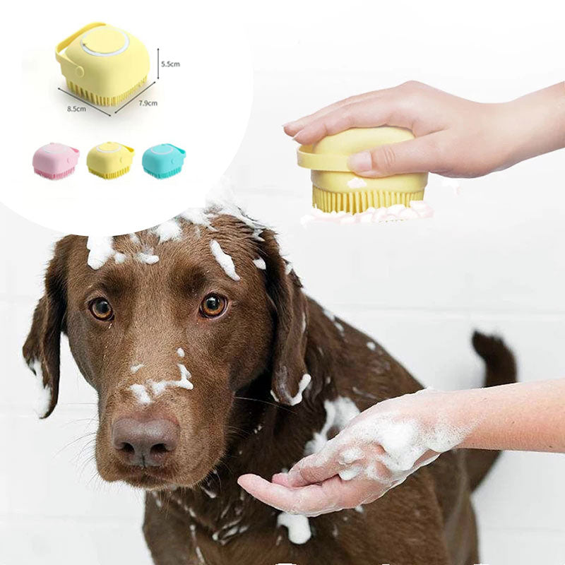 Silicone Dog Bath Massage Gloves Brush Pet Cat Bathroom Cleaning Tool Comb Brush For Dog Can Pour Shampoo Dog Grooming Supplies - tallpapa