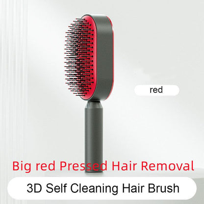 Self Cleaning Hair Brush For Women One-key Cleaning Hair Loss Airbag Massage Scalp Comb Anti-Static Hairbrush - tallpapa